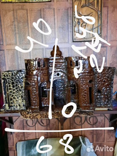 Большой замок для аквариума, грот