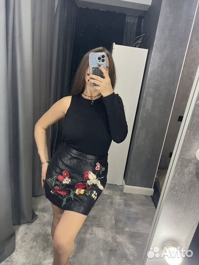 Юбка из эко кожи