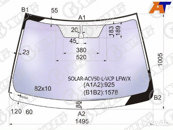 Стекло лобовое toyota camry europe/russia