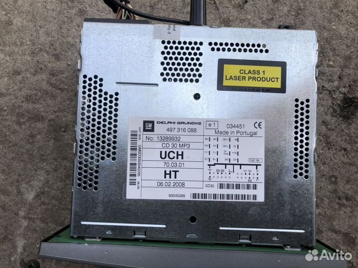 Магнитола opel astra H CD30 MP3 aux серая