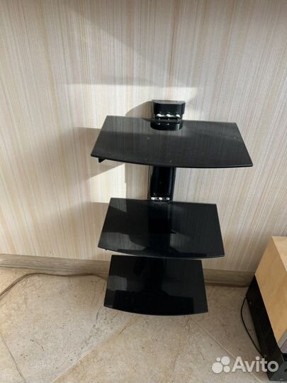 Стеклянная полка пол тв