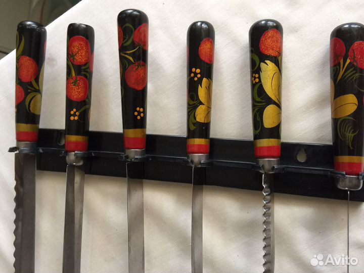 Ножи подарочные, хохлома из ссср, хлебница и подст