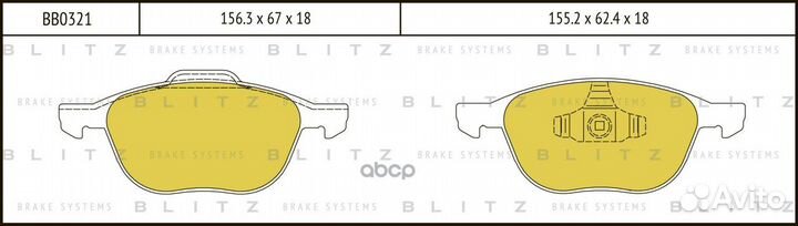 Колодки тормозные передние ford focus, C-MAX 03