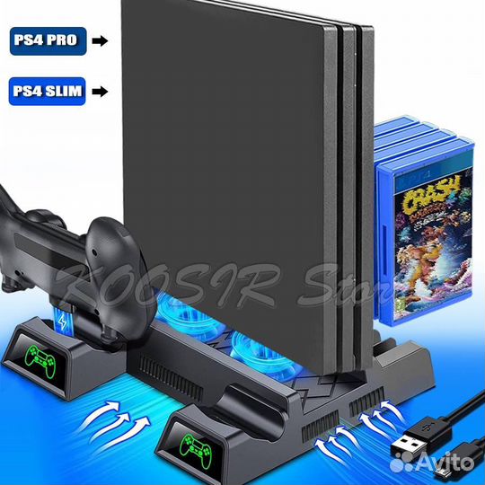 Док-станция для Playstation 4 с охлаждением