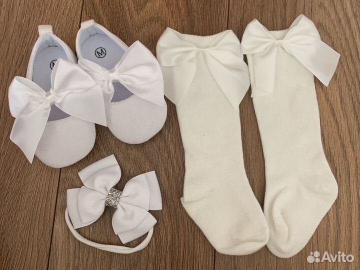 Гольфы, пинетки и повязка