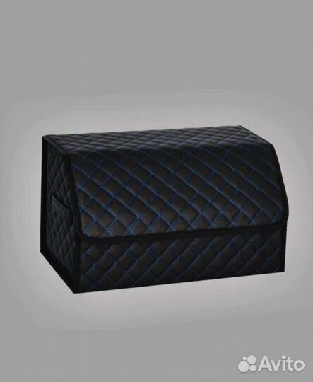 Органайзер в багажник, синяя строчка, ромб