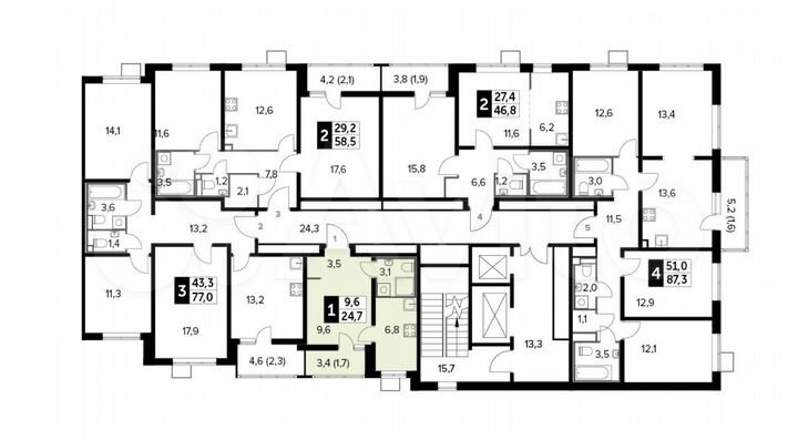 Квартира-студия, 24,7 м², 8/26 эт.