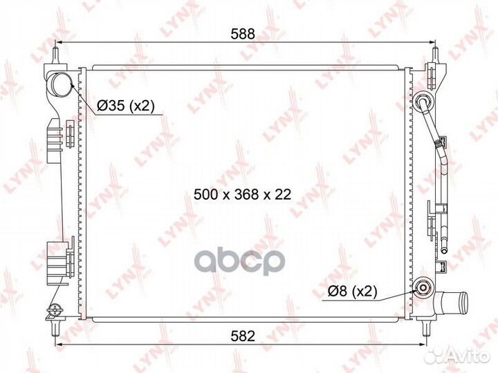 Радиатор охлаждения паяный AT RB1049 lynxauto