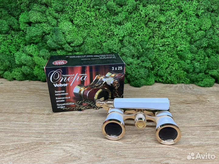 Бинокль театральный 3x25 лорнет, черный