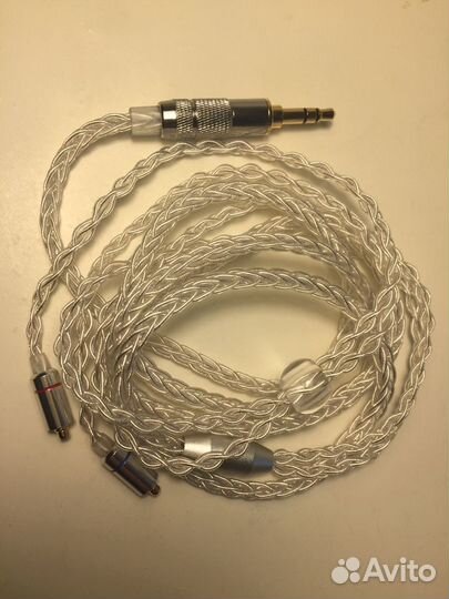 Провод для наушников mmcx Shure посеребрянка 3.5