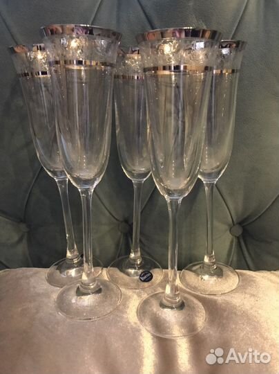 Хрустальные фужеры Богемия