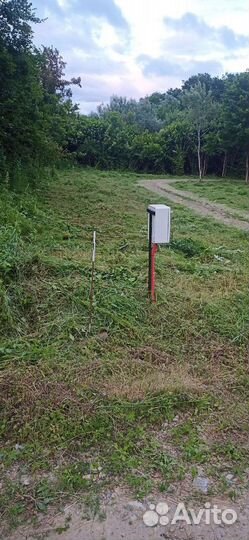 Покос травы триммером