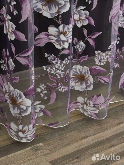 Тюль органза с рисунком