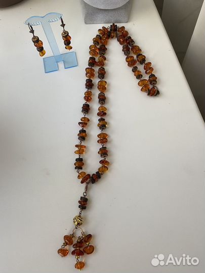 Колье сотуар из янтаря
