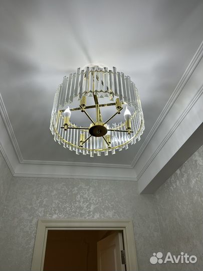 Установка потойных карнизов, Люстры Бра