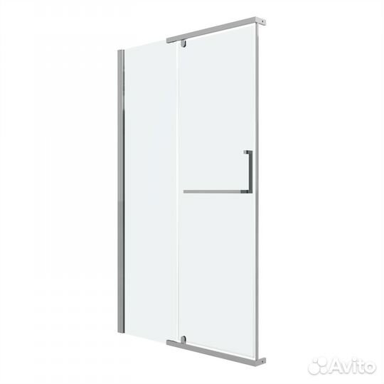 Дверь в нишу Pragma (110*195) хром, прозр стекло