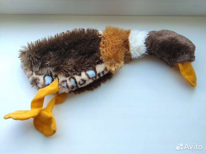 Мягкая игрушка для собак утка с горловой пищалкой