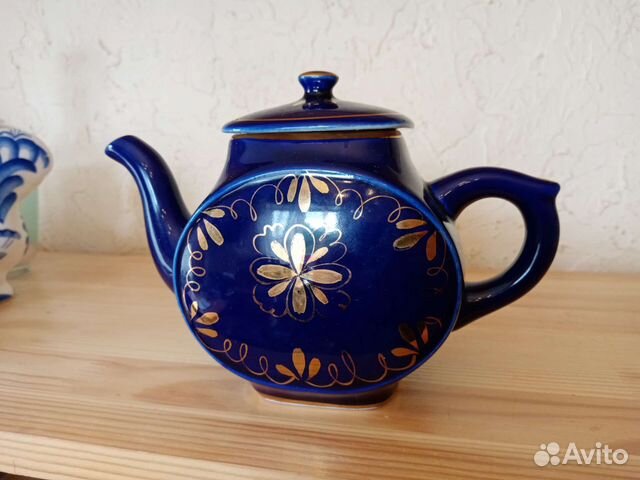 Заварочный чайник кобальтовый. Гжель