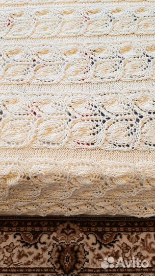 Плед вязаный новый полушерсть 220/240