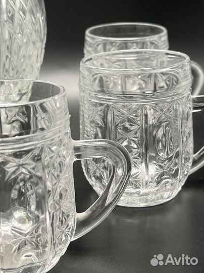 Графин кувшин и кружки хрусталь СССР