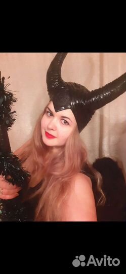 Прокат Костюм Малифисенты рога крылья посох