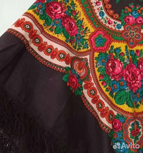 Платок шаль шерсть винтаж