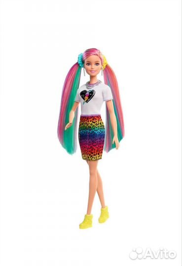 Кукла barbie с разноцветными волосами