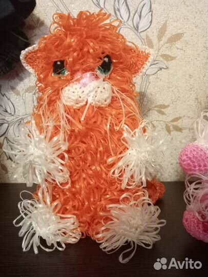 Заяц и кот мочалки игрушки