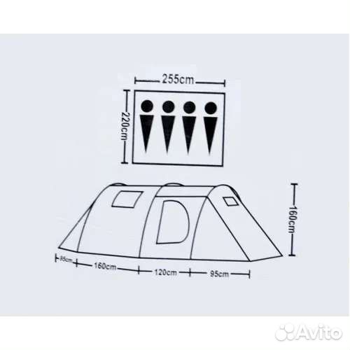 Палатка 4х местная с тамбуром lanyu 1909