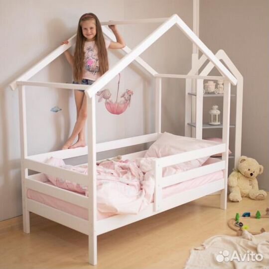 Кроватка MY place с бортикомТеремок из натуральног