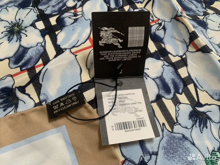 Платок Burberry 90x90см шелк ручн обр края