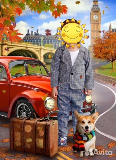 Костюм стильный на годик 1,5-2,5года тонкий