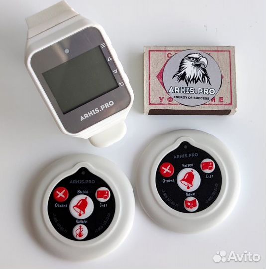 Комплекты вызова персонала: кнопка вызова и часы