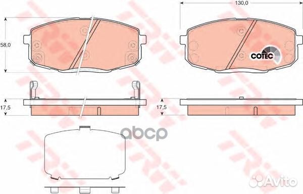 Колодки передние hyundai I30, KIA CEE'D GDB3450