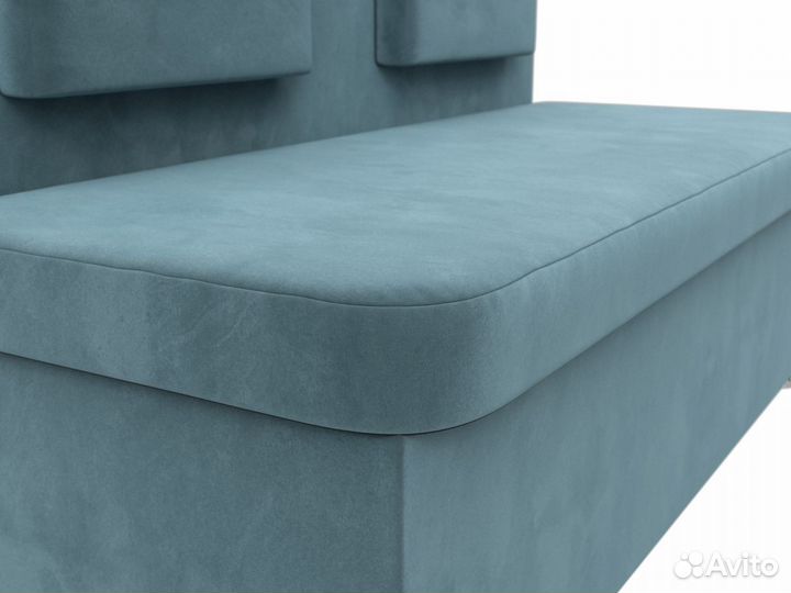 Диван кухонный прямой Маккон 2-х местный, велюр, бирюзовый