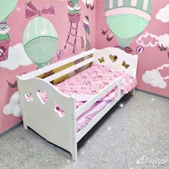 Кроватка из массива от 2х лет сингл высокий борт