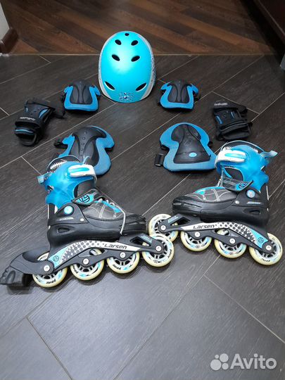 Роликовые коньки детские с комплектом защиты