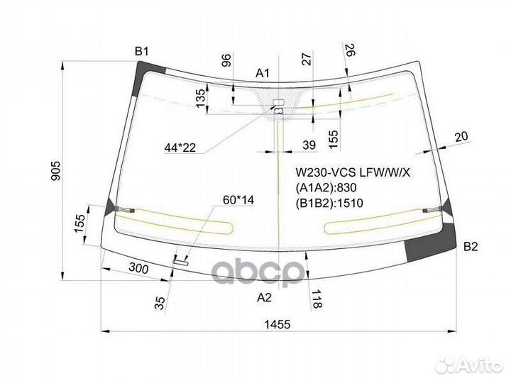 Стекло лобовое + дд mercedes-benz SL-class W230