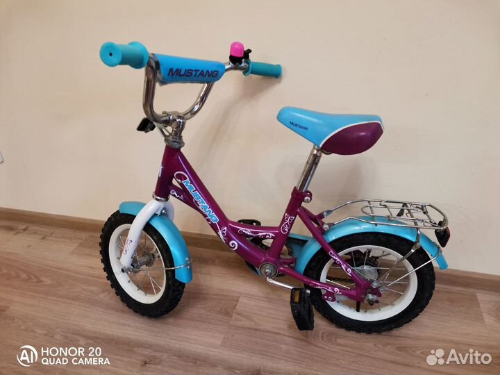 Детский велосипед с ручкой Мустанг