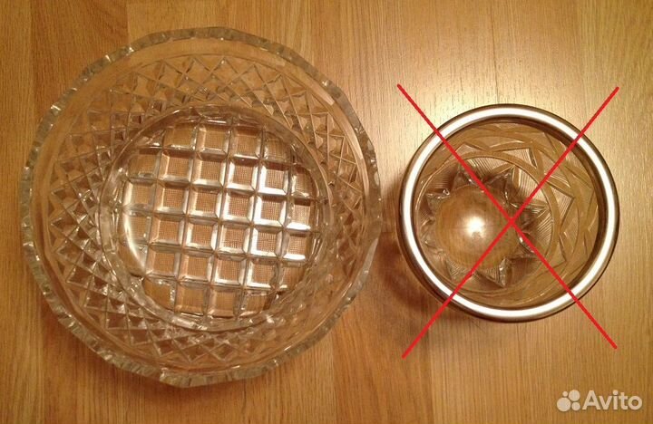 Хрустальная салатница ладья ваза СССР