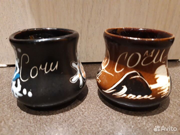 Пара керамических кофейных чашек из Сочи