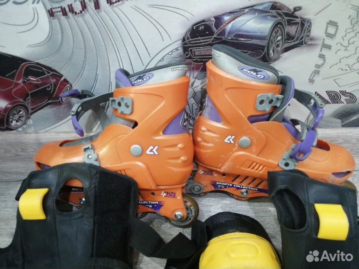 Ролики детские 34-37+защита