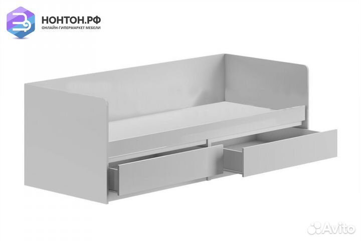 Кровать Челси 0.8 м белый глянец / белый