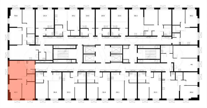 2-к. квартира, 49,5 м², 14/25 эт.