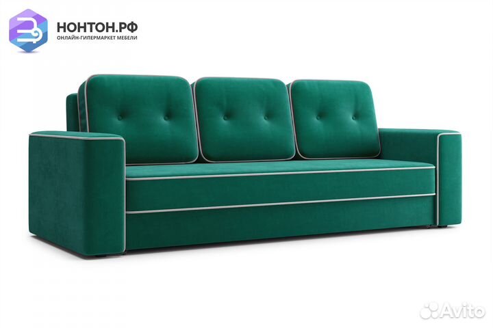 Диван еврокнижка Берген 3-х местный изумрудный