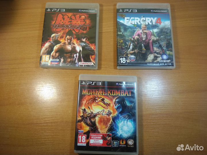 Диски на ps3: мортал комбат, фаркрай 4, тейкен6