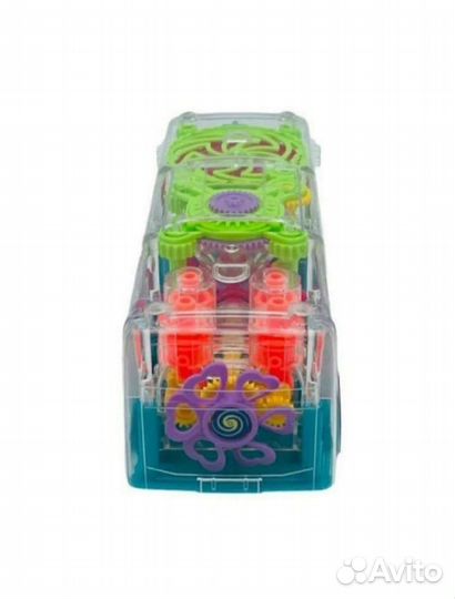 Прозрачная машина автобус с шестиренками