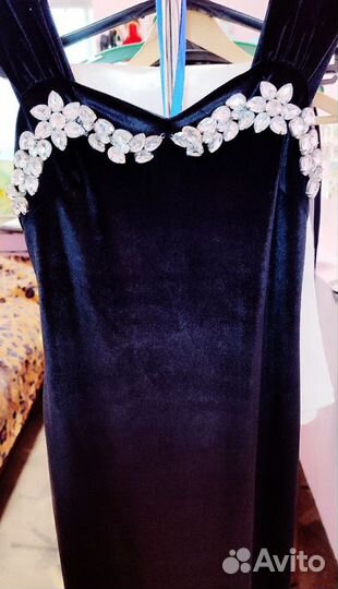 Вечернее платье в пол 42 - 44 размер, черное