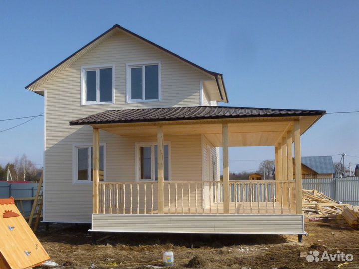 Домики из бруса с террасой