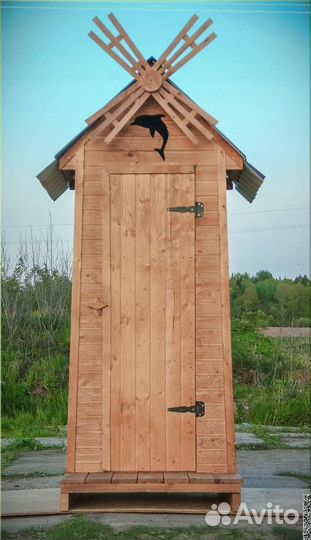 Уличный туалет деревянный Ъ737